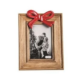 Mud Pie Mud Pie Holiday Wood Frame Red Bow Small