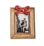 Mud Pie Mud Pie Holiday Wood Frame Red Bow Small