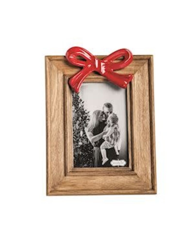 Mud Pie Mud Pie Holiday Wood Frame Red Bow Small