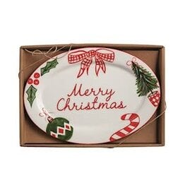 Mud Pie Mud Pie Holiday Sentiment Plate Merry Xmas