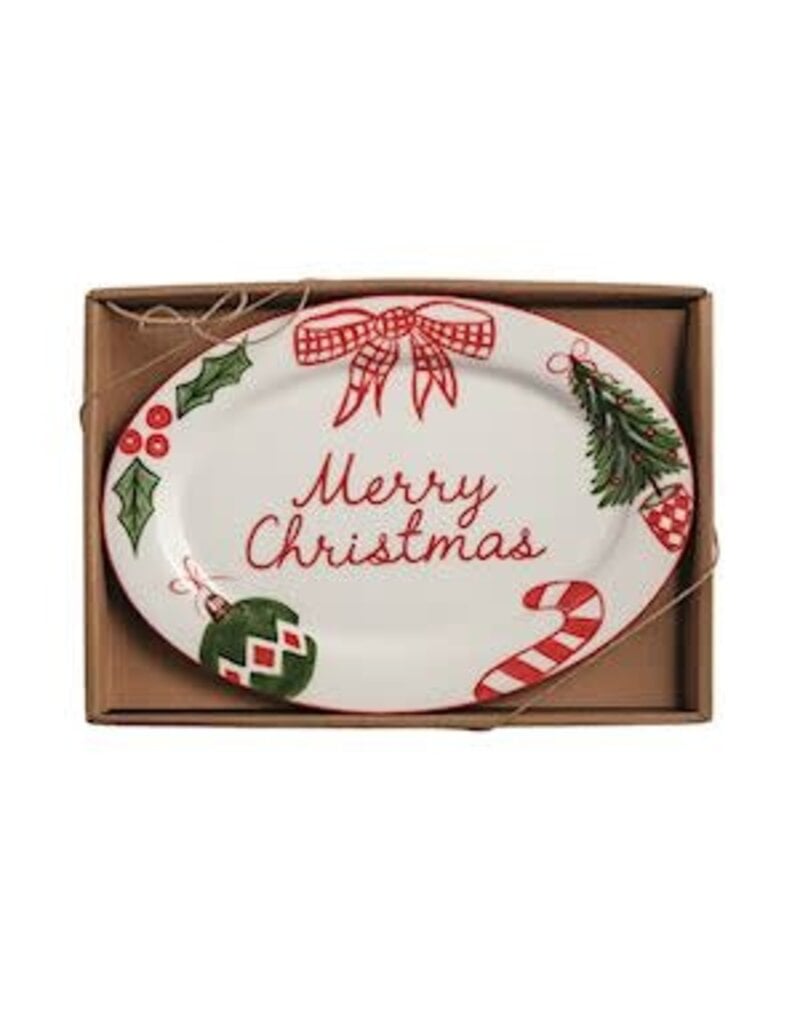 Mud Pie Mud Pie Holiday Sentiment Plate Merry Xmas