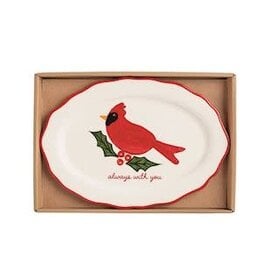 Mud Pie Mud Pie Holiday Sentiment Plate Cardinal