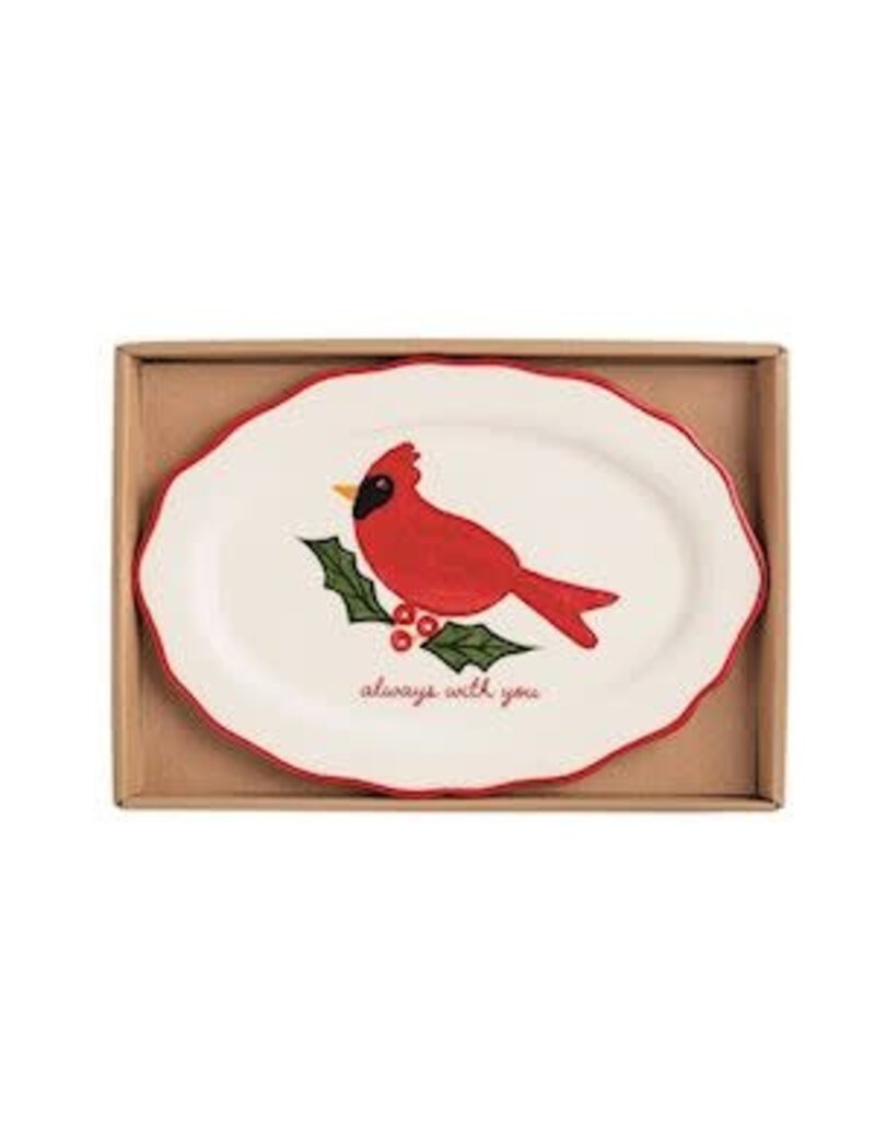 Mud Pie Mud Pie Holiday Sentiment Plate Cardinal
