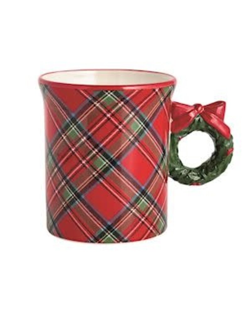 Mud Pie Mud Pie Holiday Figural Handle Mug Wreath
