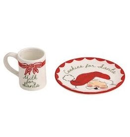 Mud Pie Mud Pie Holiday Milk for Santa Cup & Plate Set