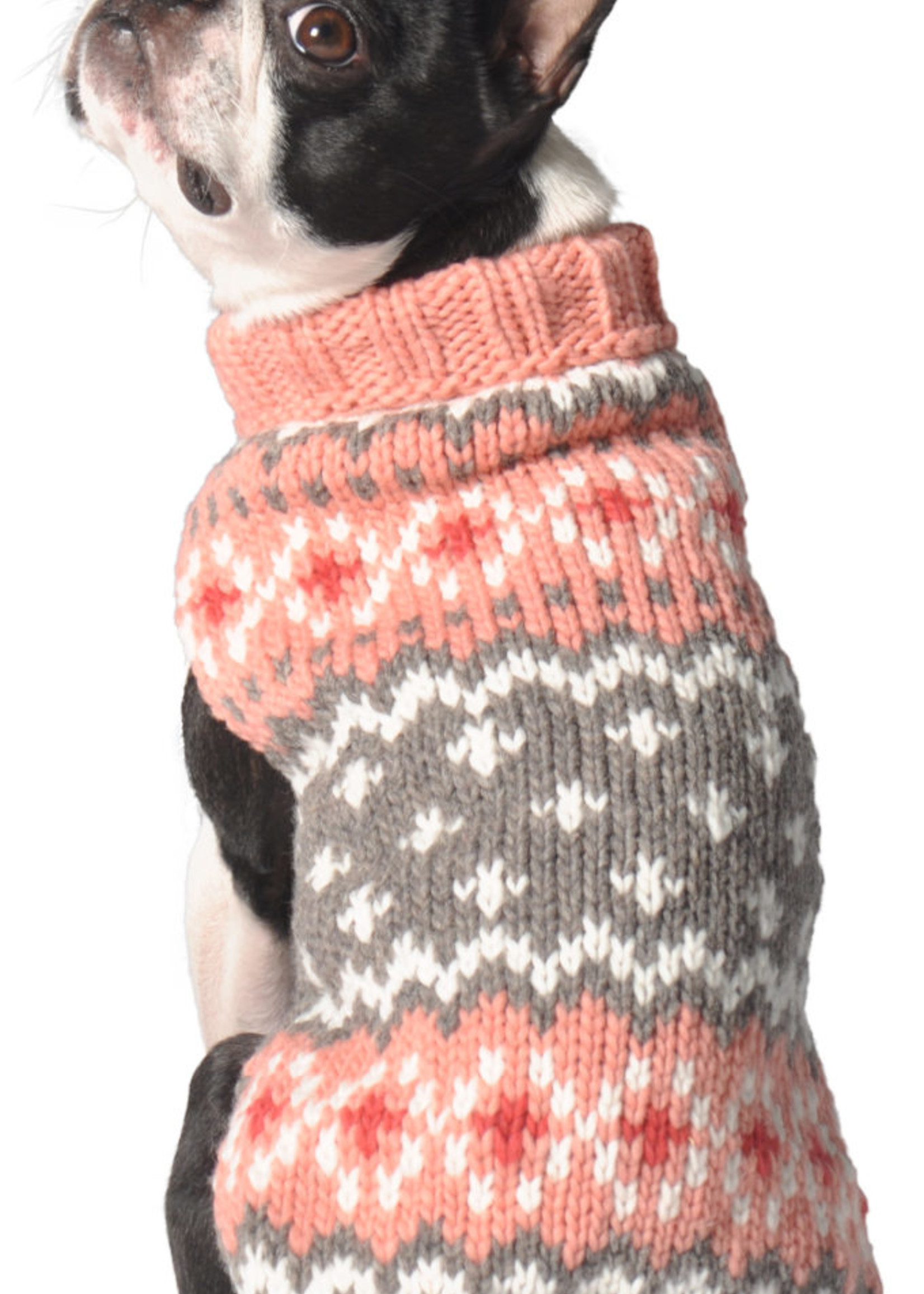 Chilly Dog - Peach Fairisle Wool Sweater