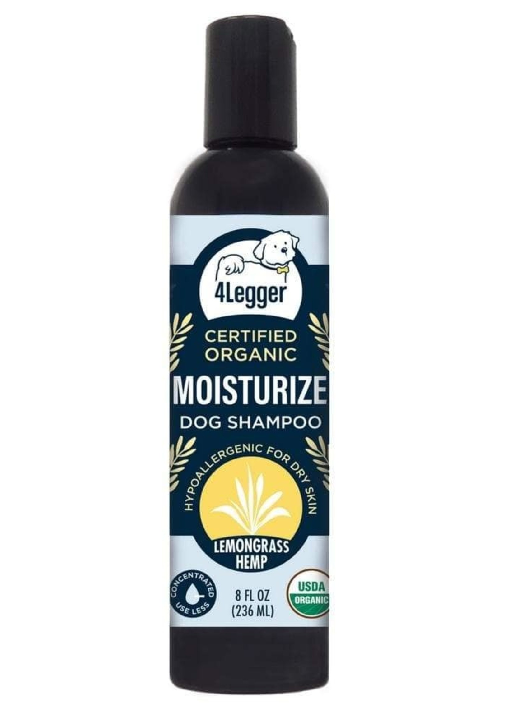 4 Legger 4 Legger Organic Dog Shampoo - Moisturize Lemongrass Hemp 8 fl oz
