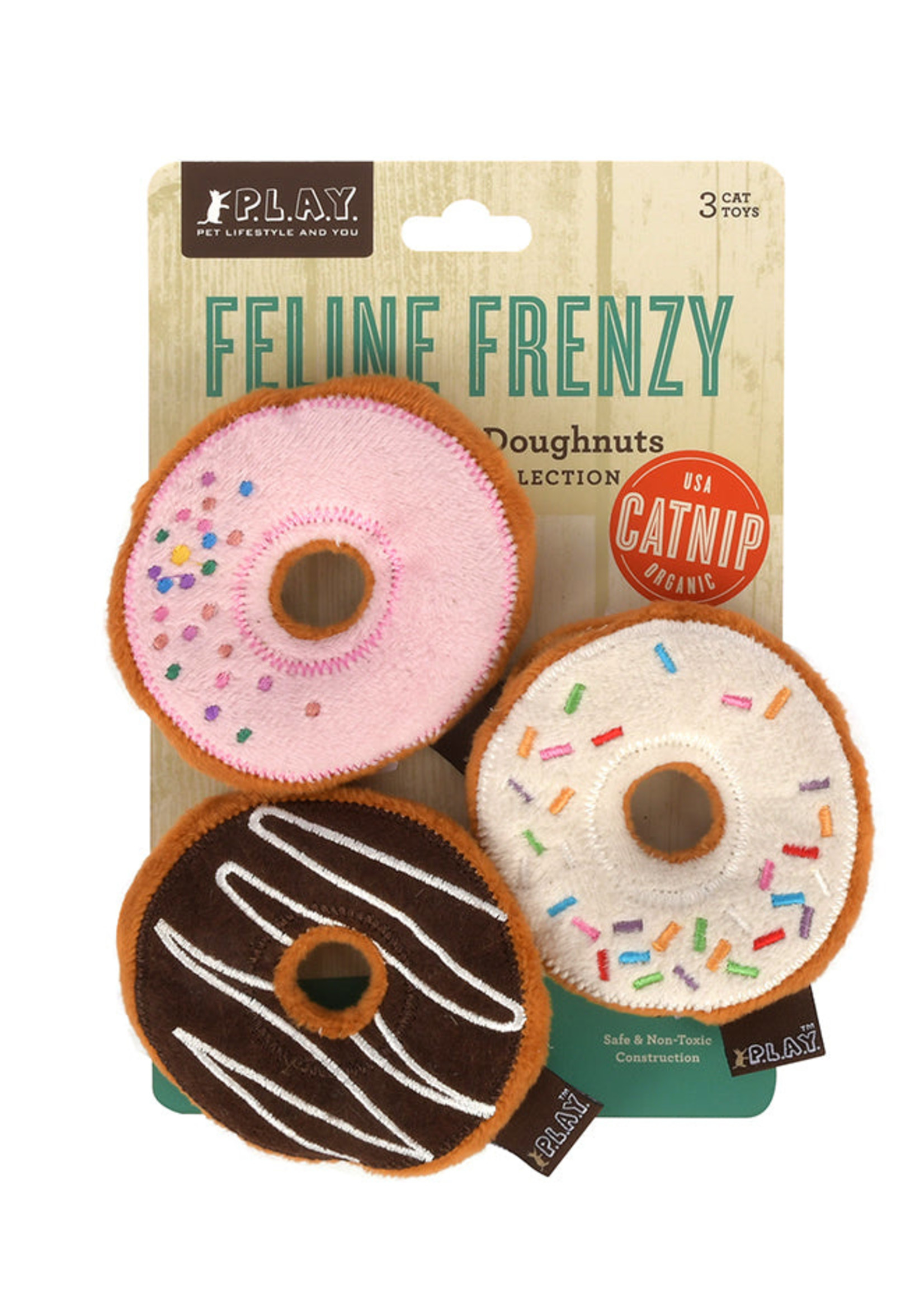 P.L.A.Y. Feline Frenzy Catnip Toy - Kitty Kreme Doughnuts