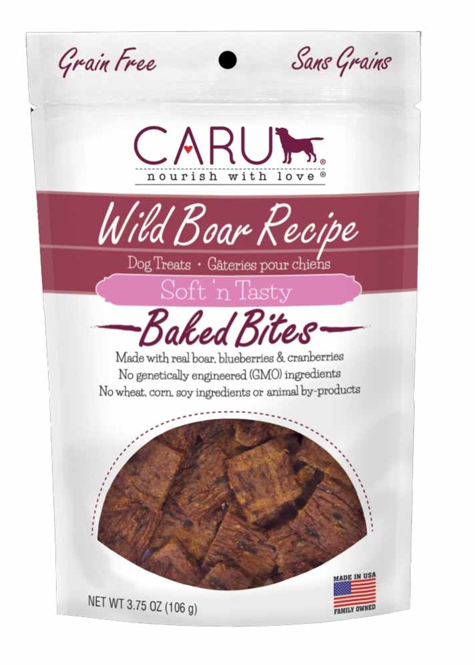 caru CARU Soft 'n Tasty Baked Bites Wild Boar Recipe 3.75oz
