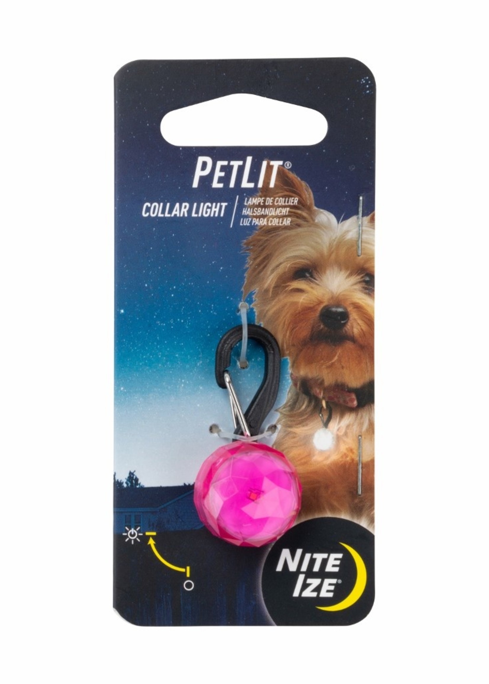 Nite Ize Pet Lit Collar Light Pink Jewel