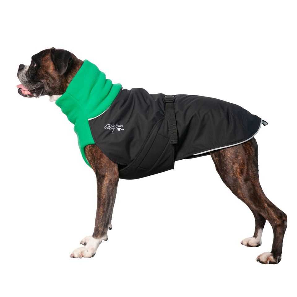 Chilly Dogs Great White North Coat Green Standard 24 Dog Lounge