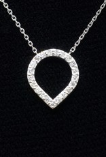 Nobles Metales Inverted Teardop Diamond Necklace 14kt White Gold