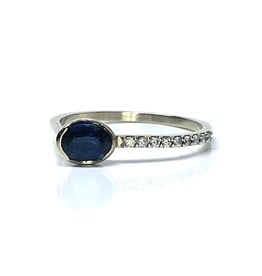 Nobles Metales Offset Oval Sapphire Ring