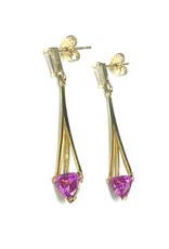 Nobles Metales 14K Chandelier Pink Sapphire Diamond Earrings