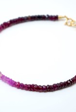 Mined and Found Kenzie Ombre Ruby Bracelet with Sterling Silver clasp