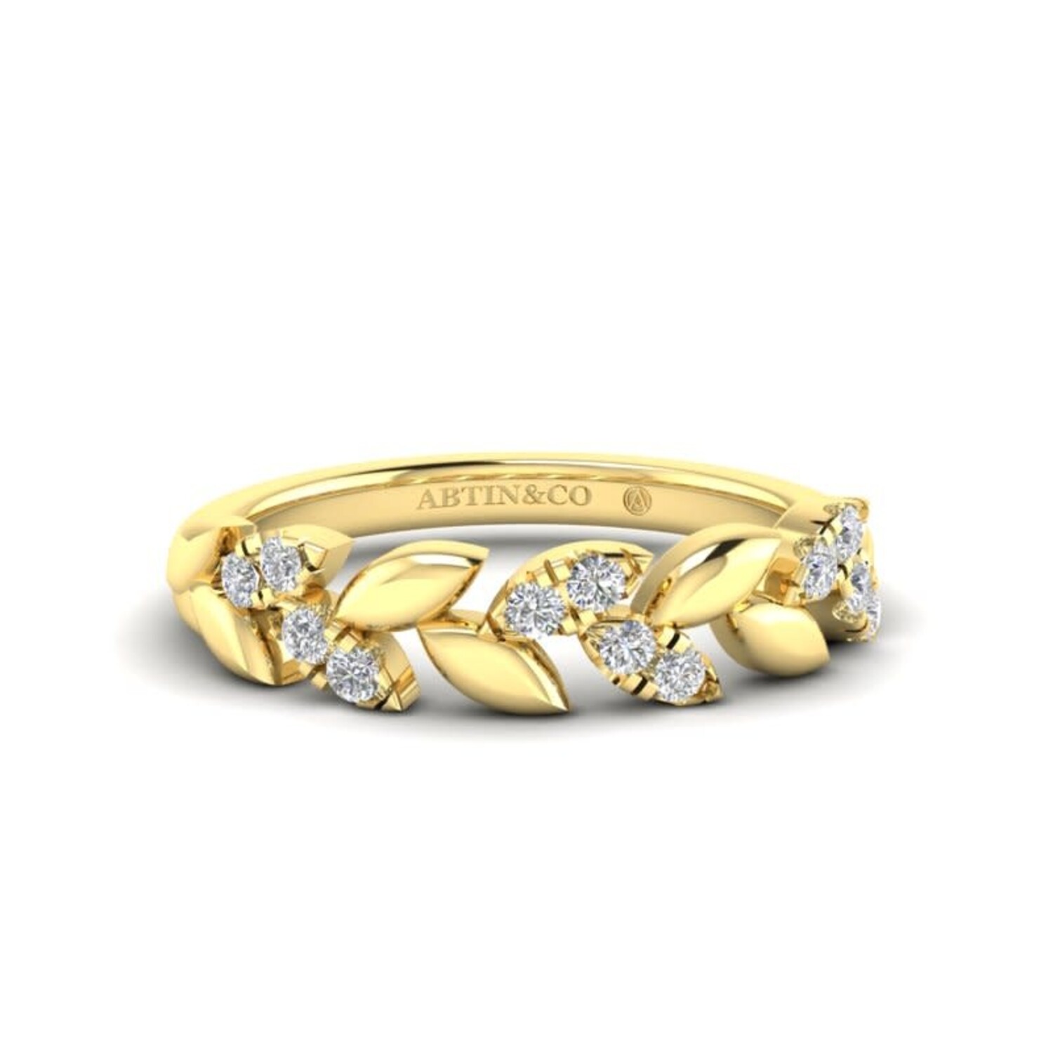 Leaf Diamond Band Nobles Metales