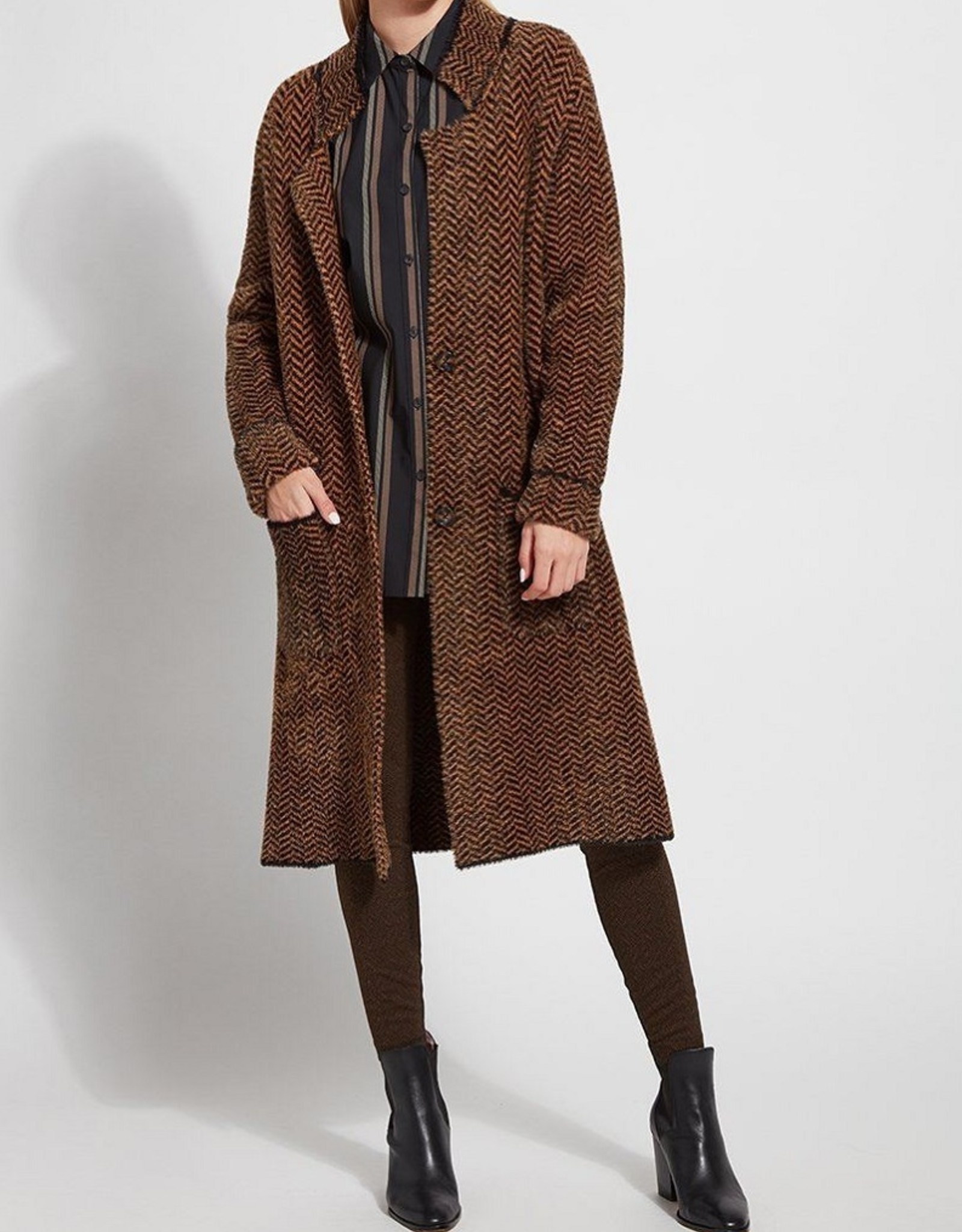 camel cardigan coat