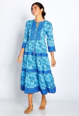 bella tu bella tu Batik Flower 48" Tiered Dress