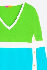 Vilagallo Vilagallo V Neck Color Block Sweater