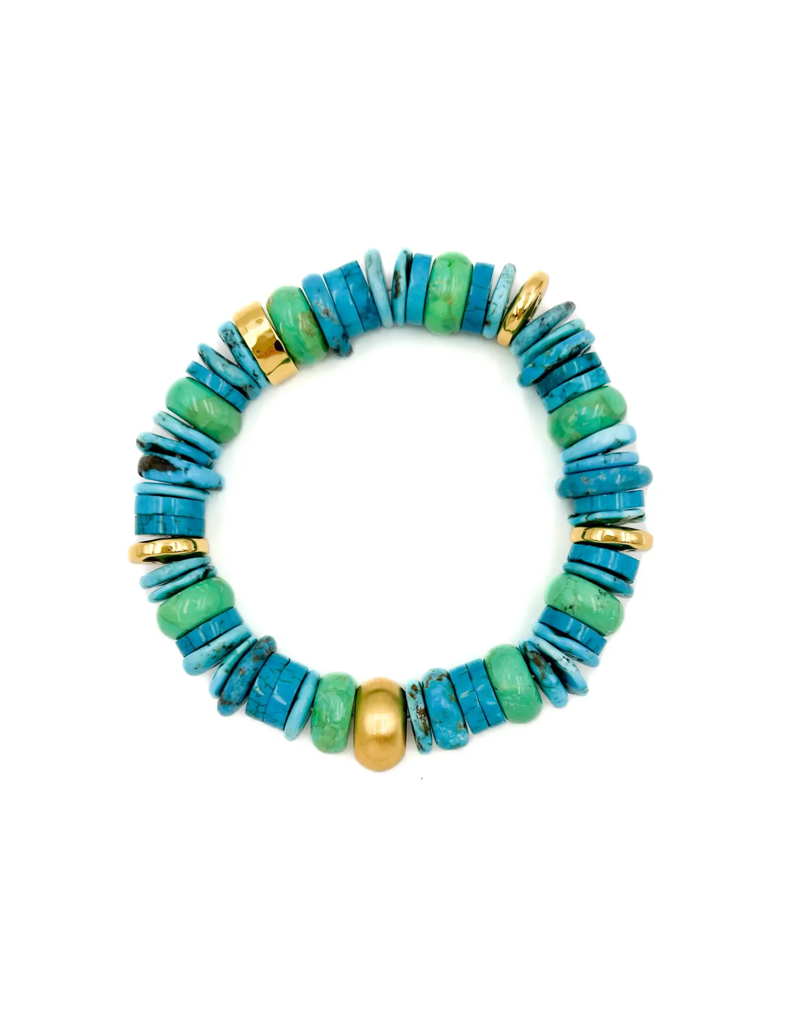 NEST Jewelry NEST Green Turquoise Mix Stretch Bracelet