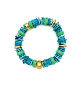NEST Jewelry NEST Green Turquoise Mix Stretch Bracelet