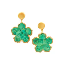 NEST Jewelry NEST Green Turquoise Flower Earrings