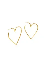 NEST NEST Gold Heart Skinny Hoop Earrings