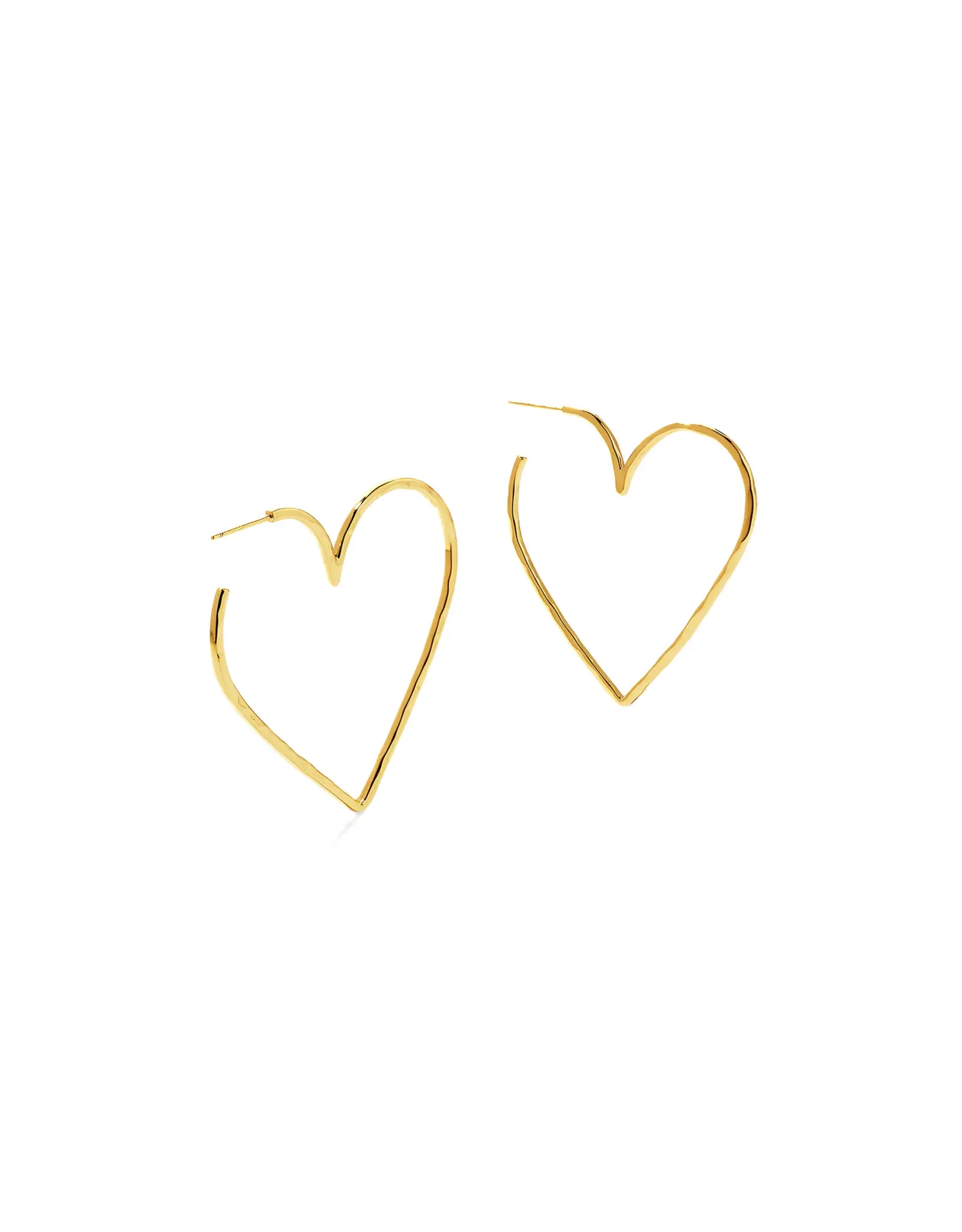 NEST NEST Gold Heart Skinny Hoop Earrings