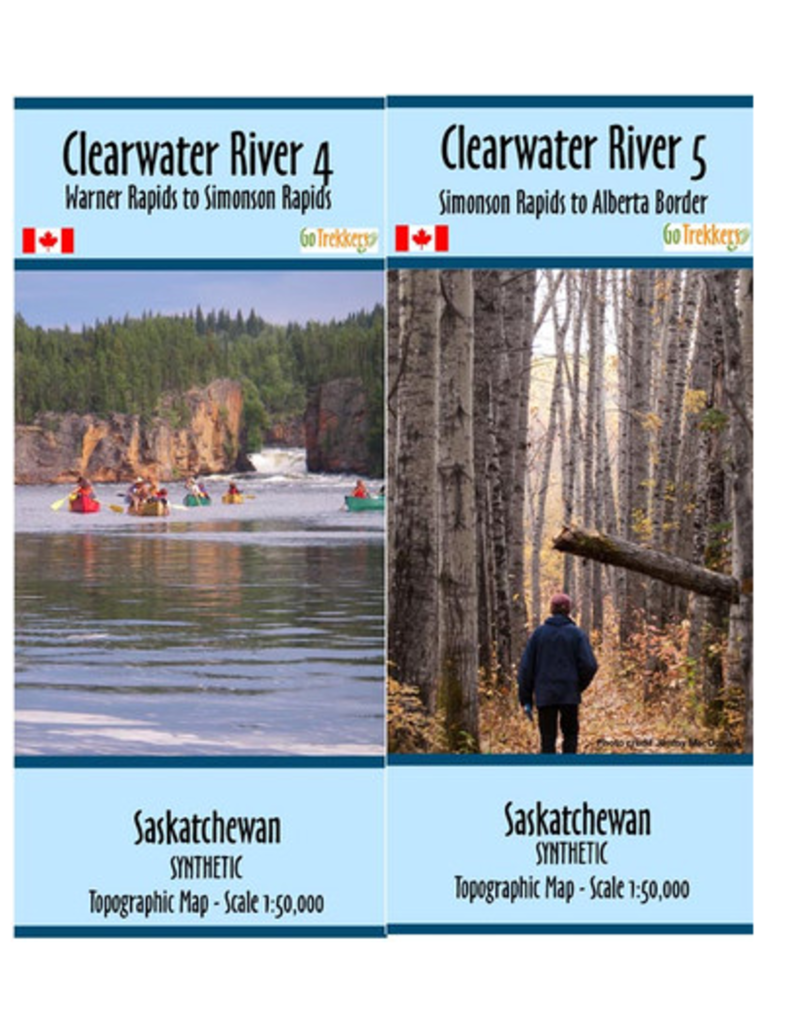 GoTrekkers Clearwater River 4 & 5 - Warner Rapids to Alberta Border Map Set - SYNTHETIC