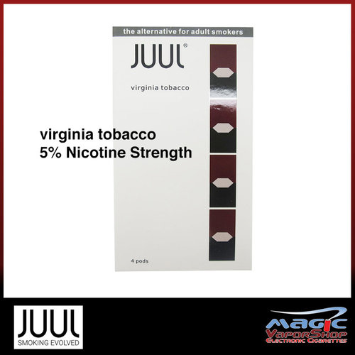  4 pack Juul Virginia Tobacco 5% 0.7ml 