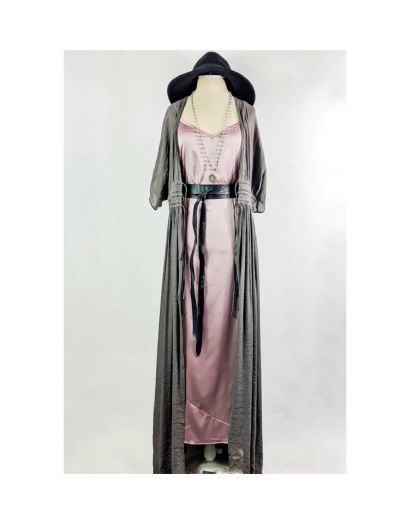 champagne satin slip dress