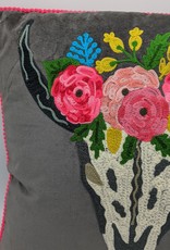 Karma Living Embroidered Velvet Cushion