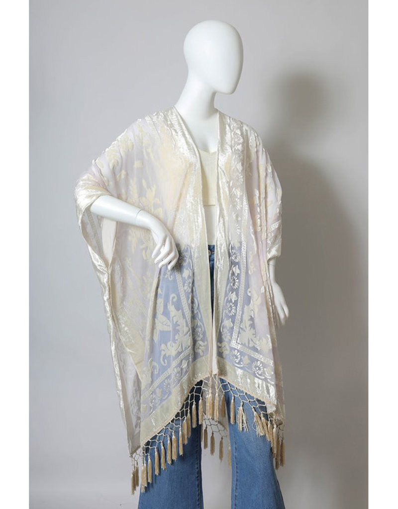 Firefly Mesh Kimono w/Tassels Velvet -