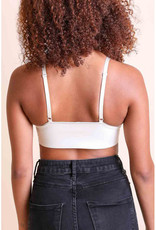 Leto Accessories Vegan Leather Plunge Bralette