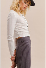 Ribbed Knit Button Cardi