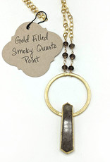 Waterlily Jewelry Gold Fill Smokey Quartz Point