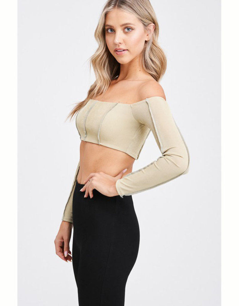 Emory Park Seamed LS Cropped Top