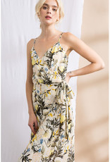 Lena Floral Print Chiffon Wrap Midi Dress