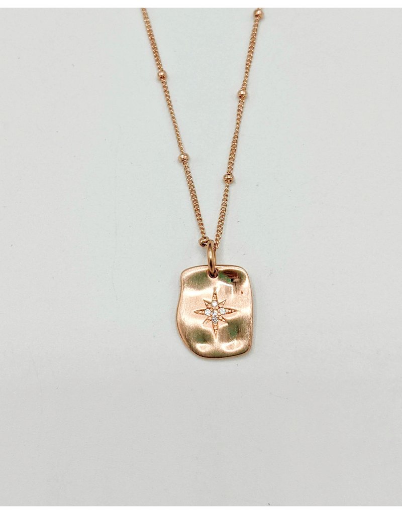 Waterlily Jewelry #825 Rose Gold CZ Starburst