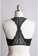 Leto Accessories Lace Racerback Jersey Bralette