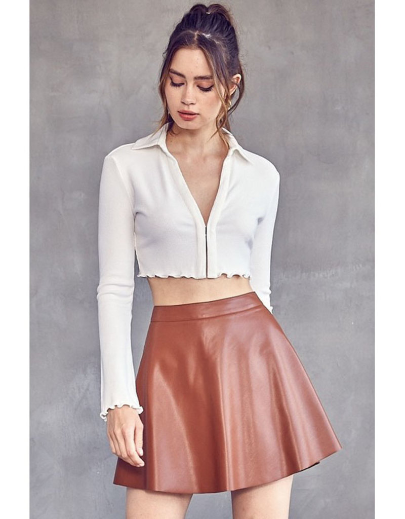 leather skater skirt