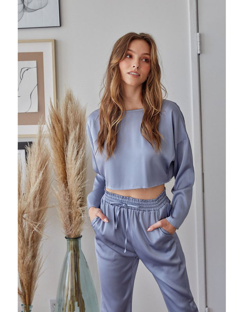 idem ditto Silky Long Sleeve Crop Top