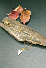 Bird in the Sky Rustic Heart Necklace Gold Chain