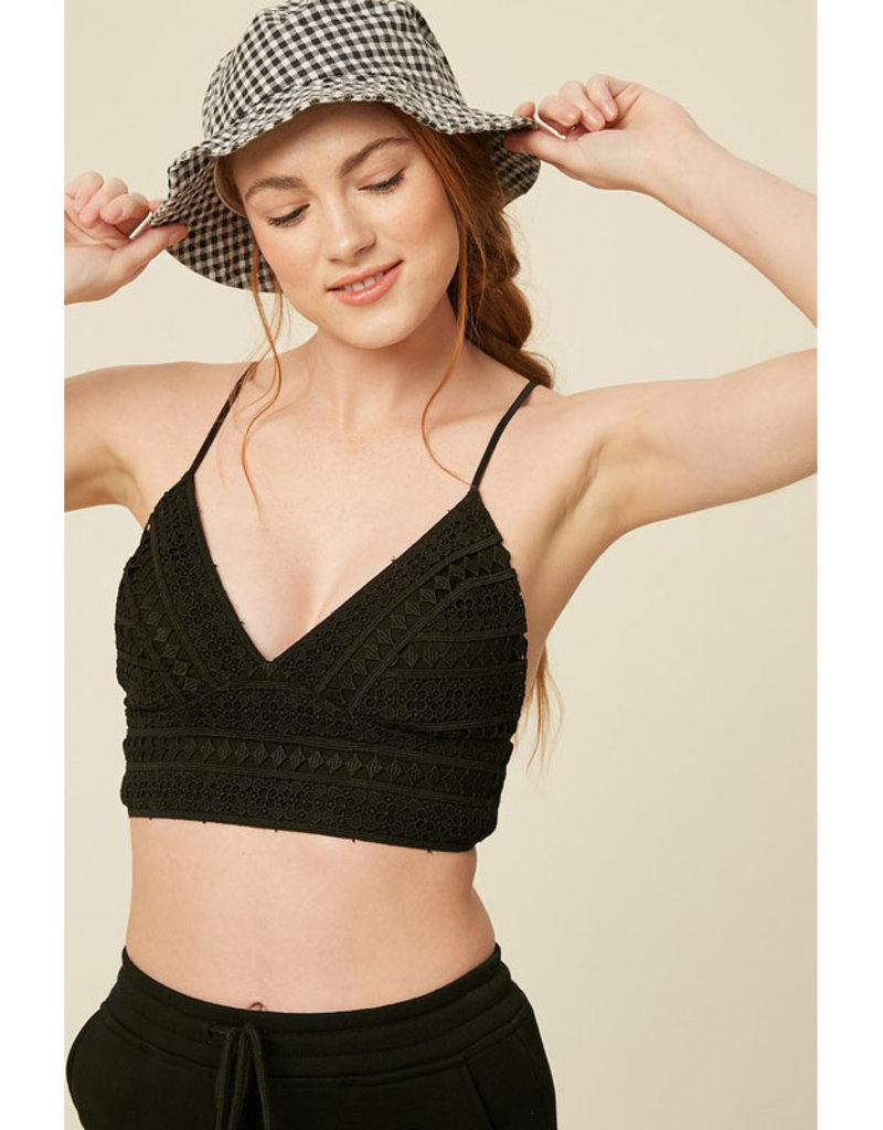 Listicle Embroidered Crochet Bralette