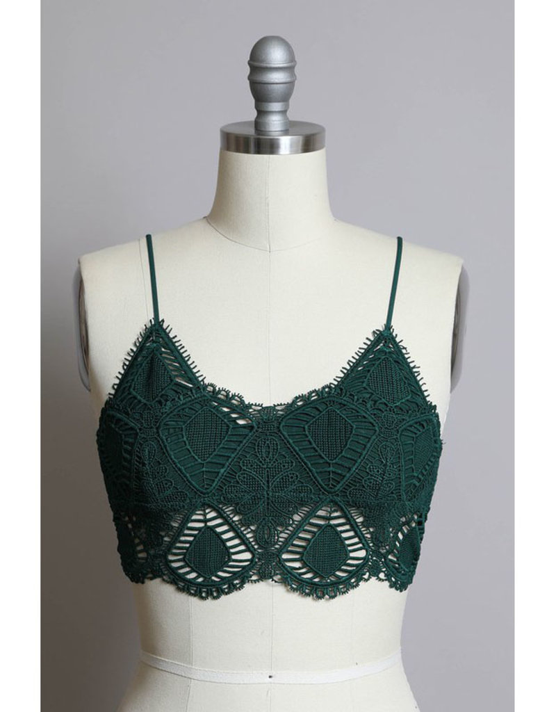 Leto Accessories Geometric Crochet Bralette
