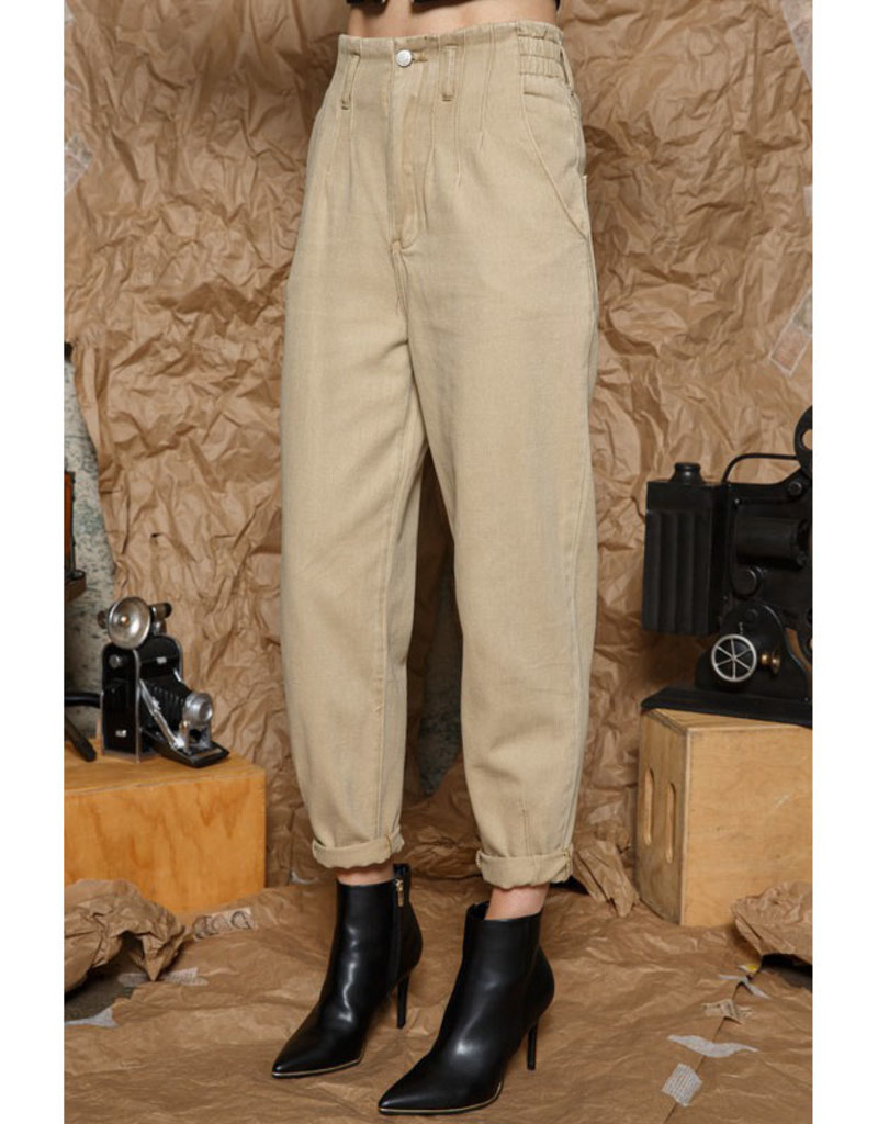 Aaron & Amber Pleated Paperbag Pant