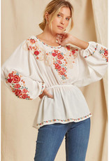 Andree Embroidered Dolman Top