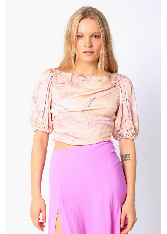 Olivaceous Violet Blush Cross Back Top