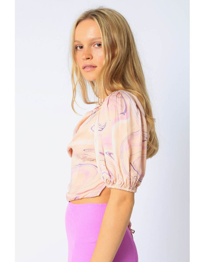 Olivaceous Violet Blush Cross Back Top