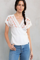 Lovestitch Floral Embroidered Wrap Top